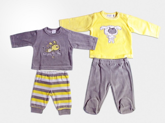 Baby long sleeve emb. top + long pant pyjama