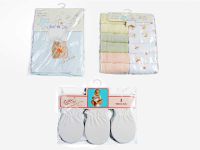 Baby terry face towel and mitten